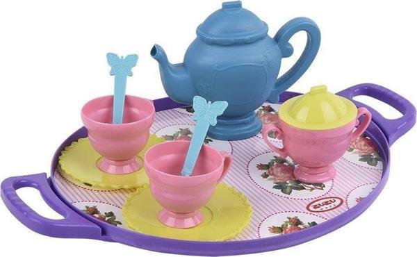 4040 Tepsili Çay Seti Kız Erkek Çocuk Oyuncak Eğitici Oyuncaklar - Image 1