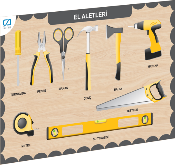 CAAHS-3210 CA GAMES AHŞAP EL ALETLERİ BUL-TAK Kız Erkek Çocuk Oyuncak Eğitici Oyuncaklar - Image 1