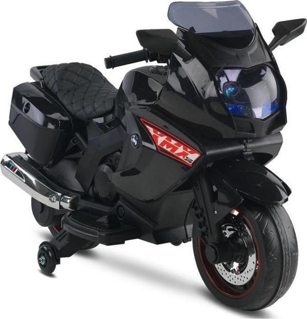 Babyhope Ledli Akülü Motor 12V 438A XMX-316 Siyah 06438A10,Müzikli Çocuk Motoru - Image 1
