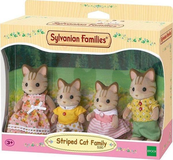 5180 Sylvanian Families, Çizgili Kedi Ailesi, +3 yaş Kız Erkek Çocuk Oyuncak Eğitici Oyuncaklar - Image 1