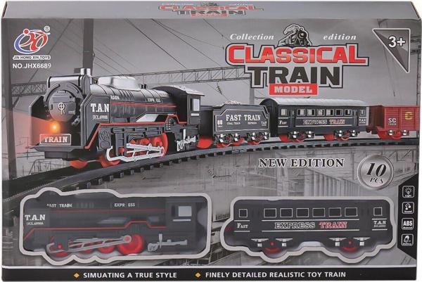 JHX6689 KUTULU 10 PARÇA PİLLİ TREN Kız Erkek Çocuk Oyuncak Eğitici Oyuncaklar - Image 1