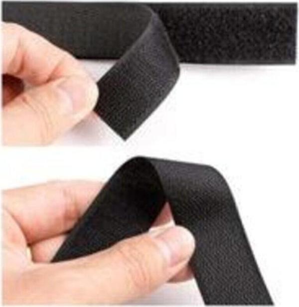ENZELO Siyah Cırt Cırtlı Bant 2 Çift Taraflı Amerikan Fermuarı 2 Cm Genişlik 1 Metre - Image 1