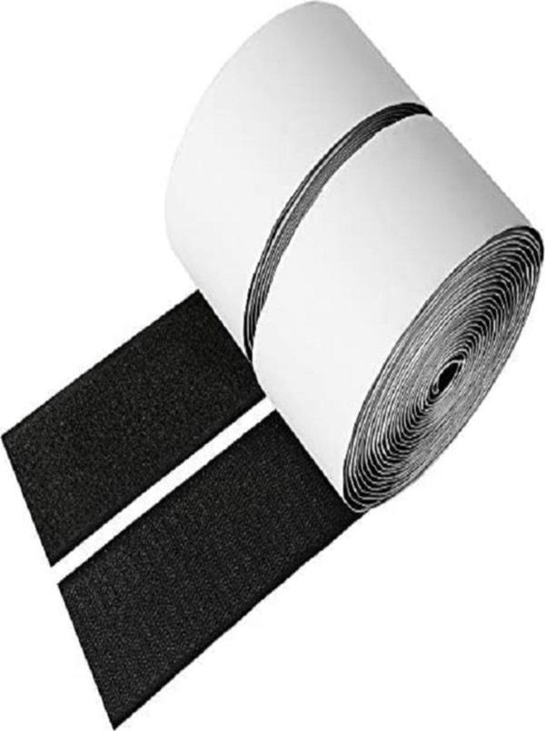 ENZELO Yapışkanlı Siyah Cırt Cırtlı Bant, 1 Mt Amerikan Fermuarı, 5cm - Image 1