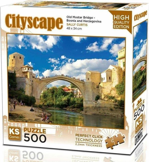 20061 Old Mostar Bridge Bosna Hersek 500 Parça Puzzle Kız Erkek Çocuk Oyuncak Eğitici Oyuncaklar - Image 1
