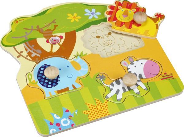 Classic World Ahşap ilk Yapbozum Vahşi Hayvanlar Kız Erkek Çocuk Oyuncak Eğitici Oyuncaklar - Image 1