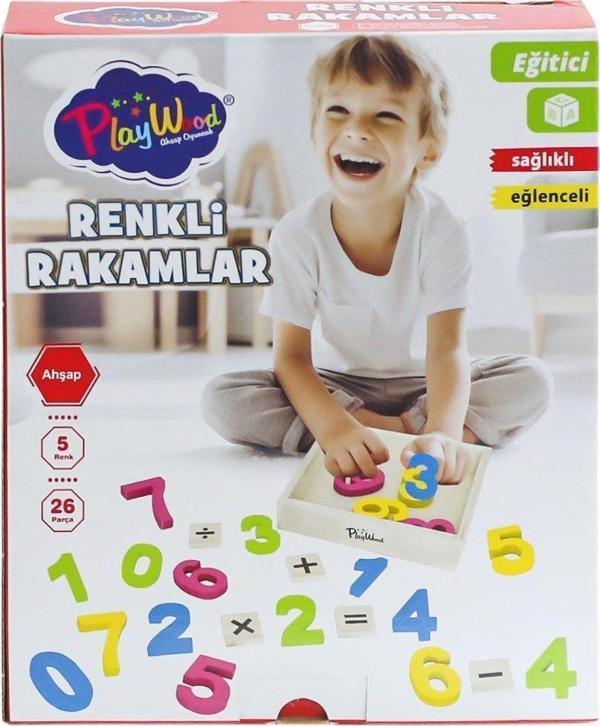 ONY-401 Ahşap Renkli Rakamlar 26 Parça Kız Erkek Çocuk Oyuncak Eğitici Oyuncaklar - Image 1