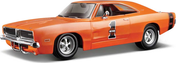Maisto 1/25 1969 Model Dodge Charger R/T Harley-Davidson Kız Erkek Çocuk Oyuncak Eğitici Oyuncaklar - Image 1