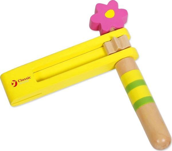 Classic World Sarı Ahşap Kastanet-Şak Şak Kız Erkek Çocuk Oyuncak Eğitici Oyuncaklar - Image 1