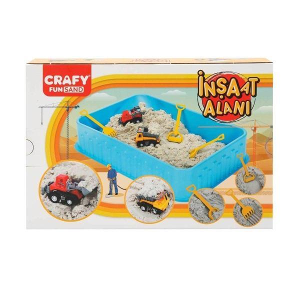 3470 Crafy İnşaat Alanı Oyun Kumu Seti 250 gr 7 Parça Kız Erkek Çocuk Oyuncak Eğitici Oyuncaklar - Image 1