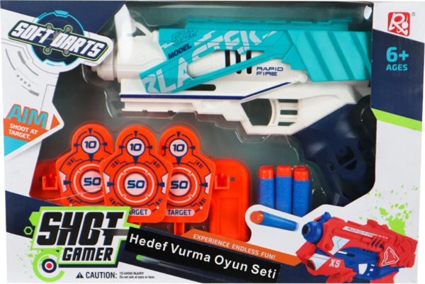 Hedefli Dart Tabancası 24cm Kız Erkek Çocuk Oyuncak Eğitici Oyuncaklar - Image 1