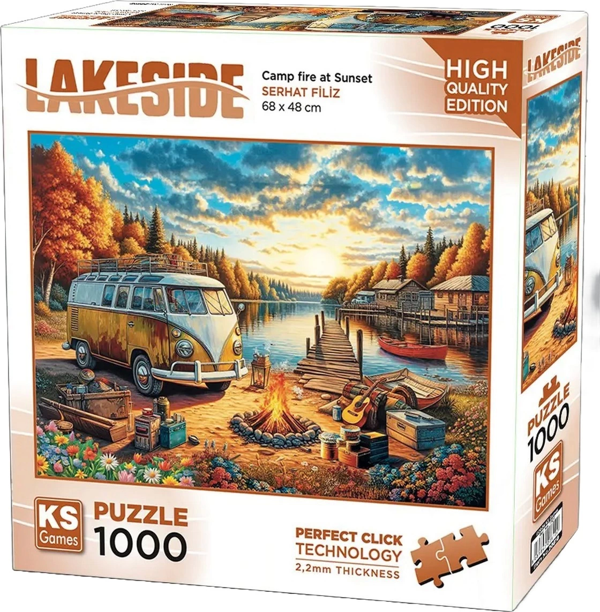 KS Games Vosvos Camp Fire At Sunset Puzzle 1000 Parça 20810 Kız Erkek Çocuk Oyuncak Eğitici Oyuncakl - Image 1