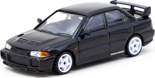 Tarmac Works 1/64 Mitsubishi Lancer GSR Evolution III Black Kız Erkek Çocuk Oyuncak Eğitici Oyuncakl - Image 1