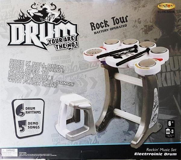 Sunman Drum Rock Elektronik Bateri Kız Erkek Çocuk Oyuncak Eğitici Oyuncaklar - Image 1