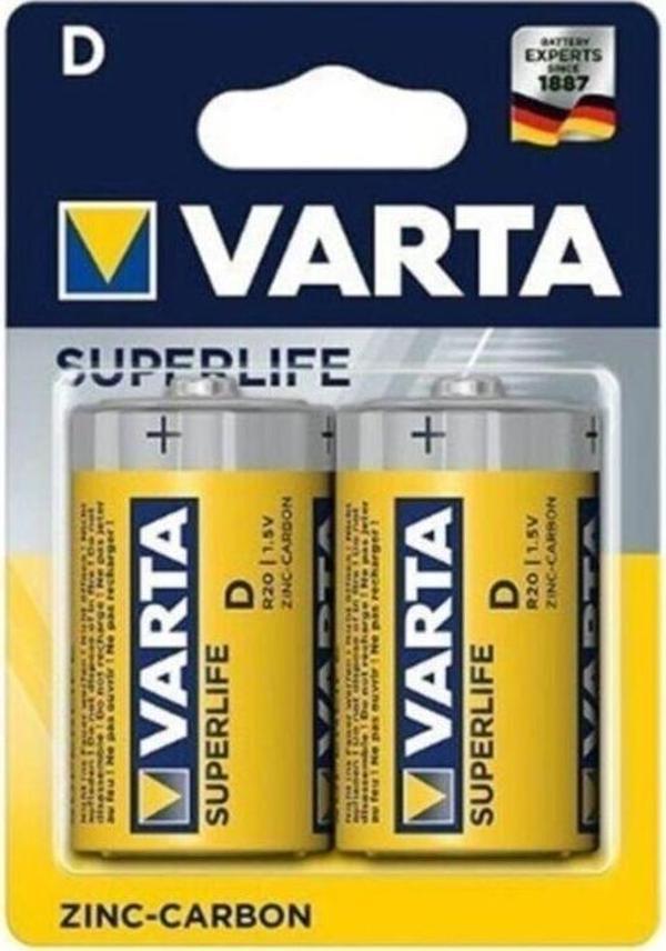 Varta Süper Life Büyük Boy Çelik Pil 2 Li D - Image 1