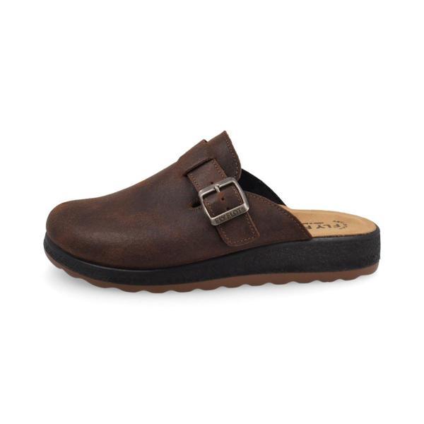 Erkek Terlik/ Panduf ( Ev ) 52 722 UL Fly Flot LEATHER MAN SLIPPER 2507-Dark Brown - Image 1