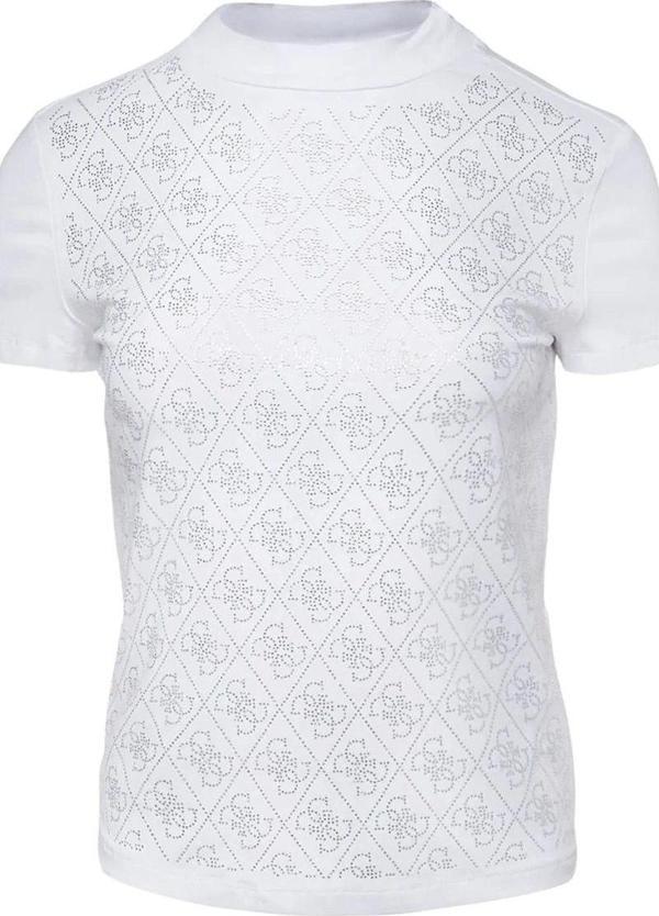 Guess Mock Kadın Beyaz Slim Fit T-Shirt W4BI26J1314-G011 - Image 1