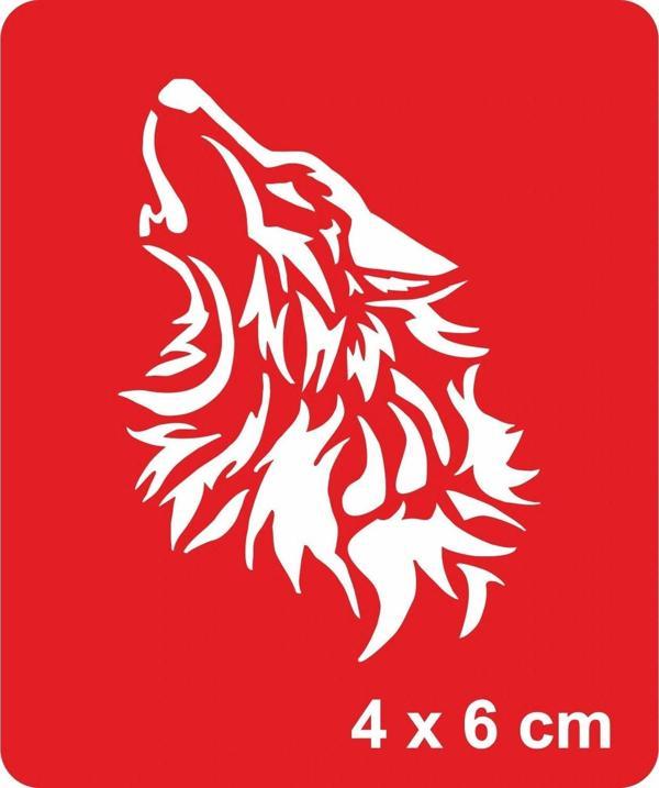 Bir Bozkurt Teslim Alınamaz! Tattoo Geçici Dövme Şablonları Kına Kalıpları - Image 1