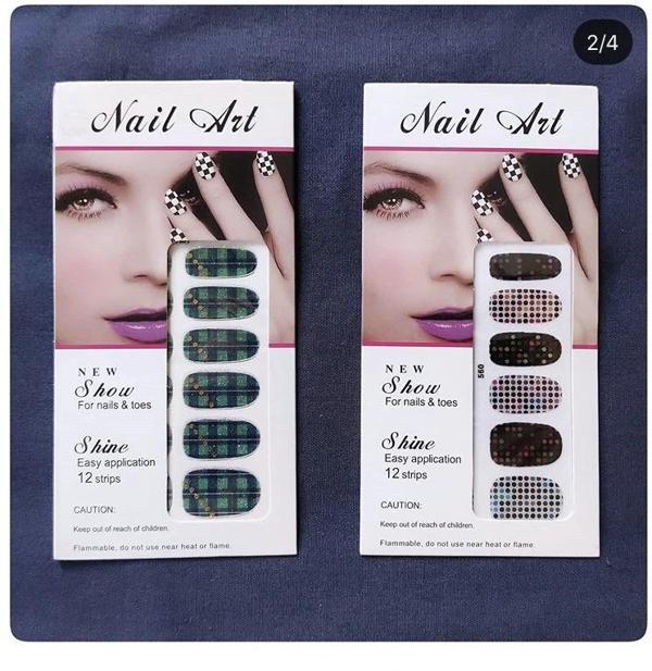 Nail Art Tırnak Süsleme Ekose Tırnak dövmesi  - Image 1