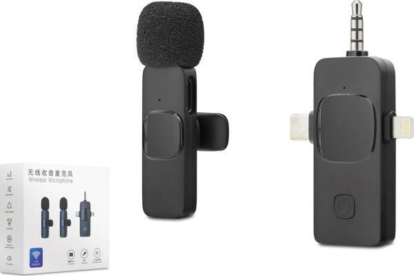 Kablosuz Mikrofon 3.5 Mm + Type-C + Lıghtnıng Siyah HDX2781 - Image 1