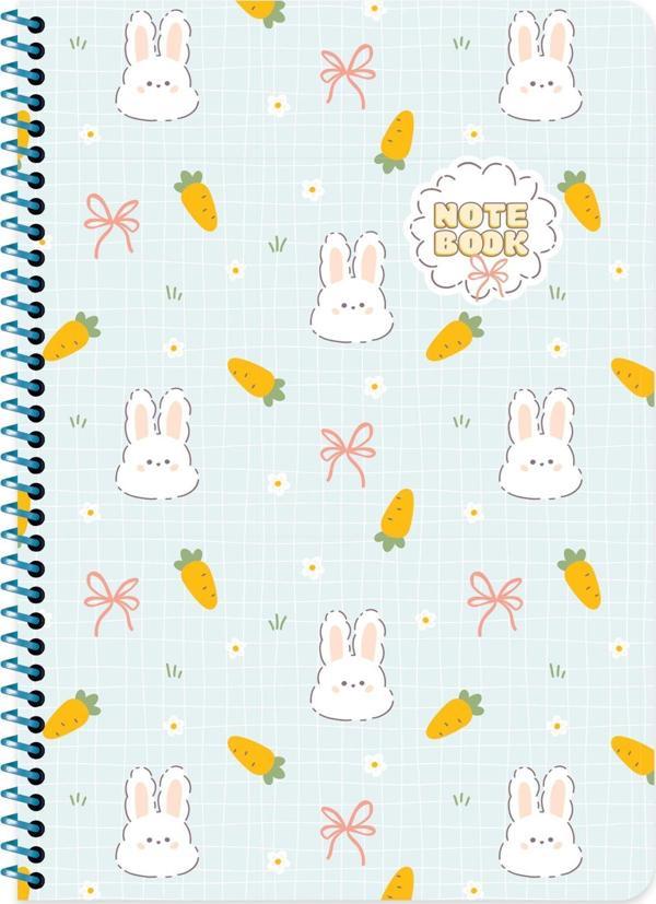 Keskin A4 Çizgili Karton Kapak Kawaii Defter - Tavşan - Image 1
