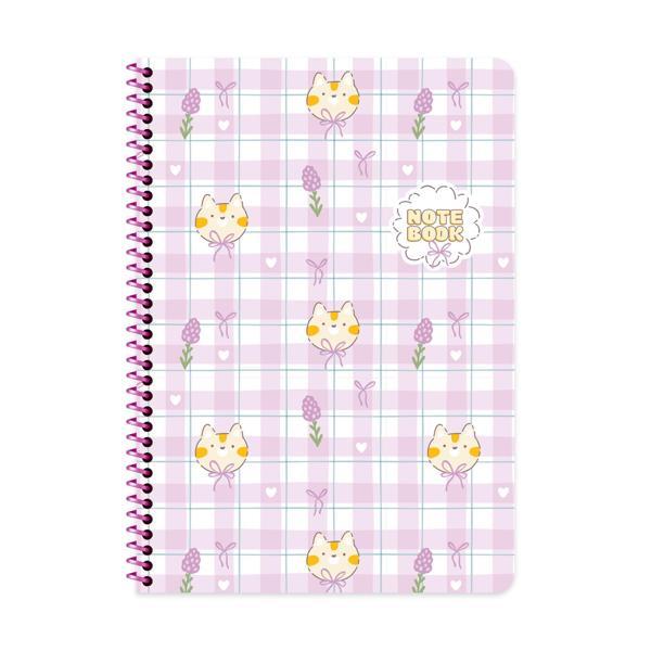 Keskin A4 Çizgili Karton Kapak Kawaii Defter - Kedi - Image 1