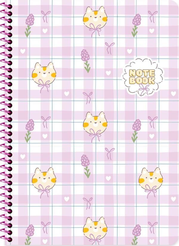 Keskin A4 Çizgili Karton Kapak Kawaii Defter - Kedi - Image 1