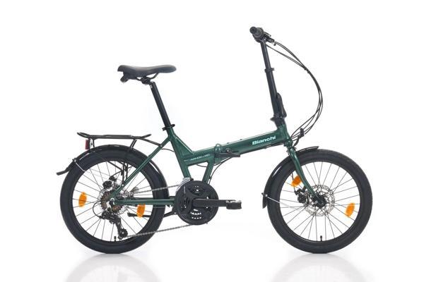 Bianchi Adhoc 21 MD Fren 21 Vites 20 Jant Katlanır Bisiklet 4T Koyu Yeşil Celeste 38 Kadro - Image 1