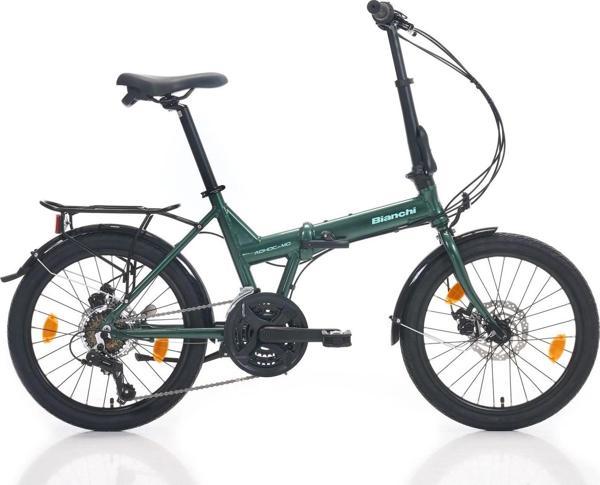 Bianchi Adhoc 21 MD Fren 21 Vites 20 Jant Katlanır Bisiklet 4T Koyu Yeşil Celeste 38 Kadro - Image 1