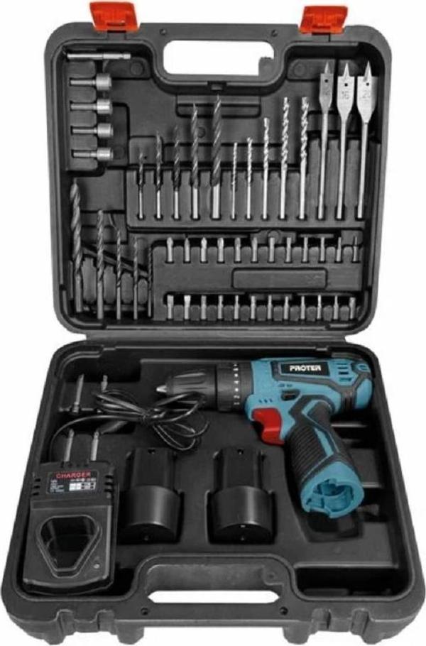 Proter PST 352 Kit Çift Akülü 2 Ah Darbeli Vidalama Makinesi + 52 Parça Setli - Image 1