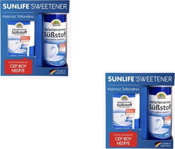 Sunlife Sweetener tatlandırıcı Cepboy Hediyeli 1200+300 (8697781960658) 2 Li Paket - Image 1