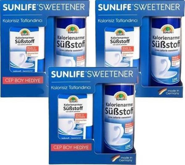Sunlife Sweetener Tatlandırıcı 1200 Adet + 300 Tablet Hediyeli x 3 Adet - Image 1