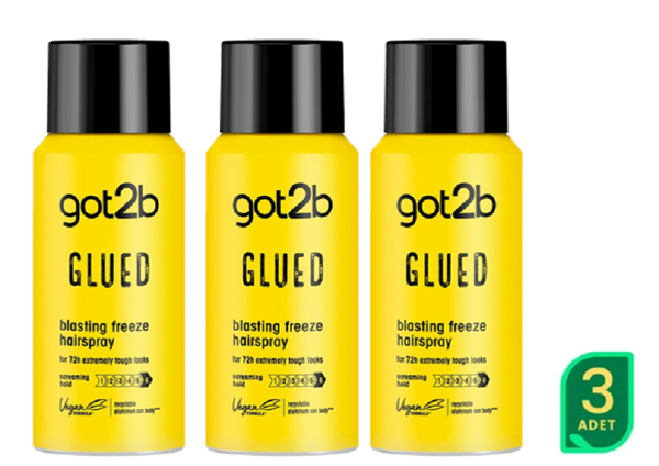 Schwarzkopf Got2B Glued  Seyahat Saç Spreyi 100ML X  3 ADET  - Image 1