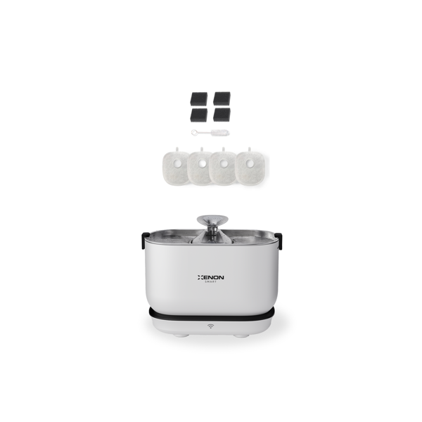 Xenon Smart Akıllı Otomatik Bataryalı Su Sebili Ultra Sessiz Çelik Hazneli Su Pınarı ve Yedek Filtre 2'li Pet Seti - Image 1