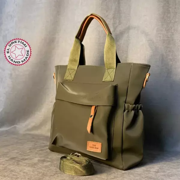 Uretti - Hüseyin 1361 Tote Bag Yeşil Omuz Çantası - 28 x 37 cm - Image 1