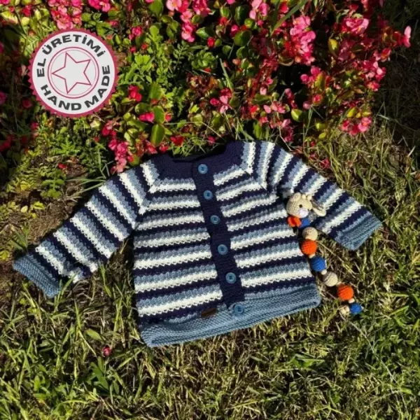 Uretti - Talia 8659 3394 El Örgüsü Erkek Çocuk Hırka - 2 Yaş - Image 1