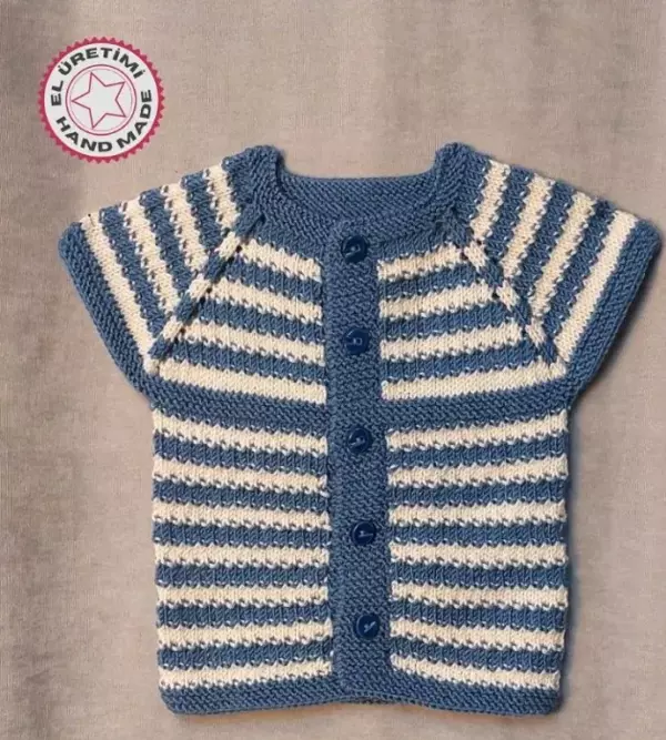 Uretti - Talia 8659 4927 El Örgüsü Erkek Çocuk Yelek - 2 Yaş - Image 1