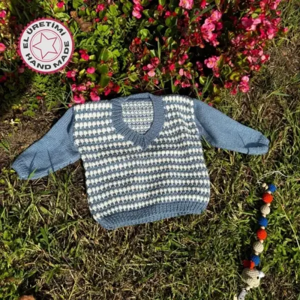 Uretti - Talia 8659 5602 El Örgüsü Erkek Çocuk Kazak - 2 Yaş - Image 1