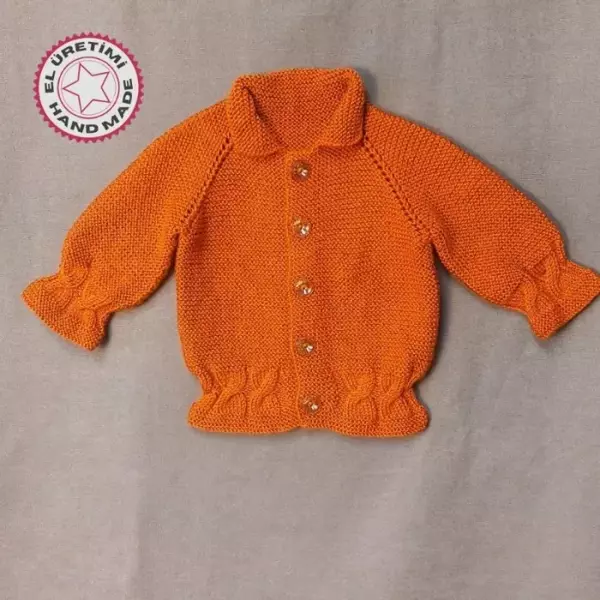 Uretti - Talia 8659 7761 El Örgüsü Kız Çocuk Hırka - Tulum - Şapka - Patik  Takım - 1/ 2 Yaş - Image 1