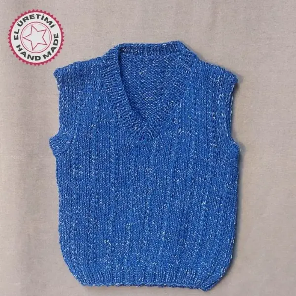 Uretti - Talia 8659 8114 El Örgüsü Lacivert Erkek Çocuk Süveter - 2 Yaş - Image 1