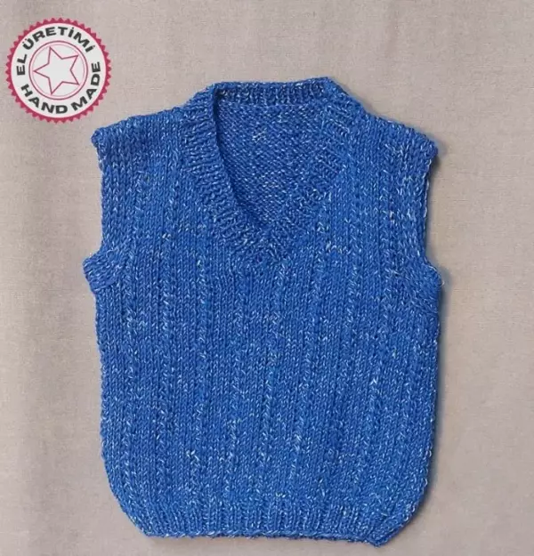Uretti - Talia 8659 8114 El Örgüsü Lacivert Erkek Çocuk Süveter - 2 Yaş - Image 1