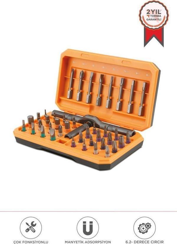 Torima TTS-05 Gri Tornavida Seti 40 Parça Profesyonel Çok Uçlu Kapsamlı Tamir Seti - Image 1
