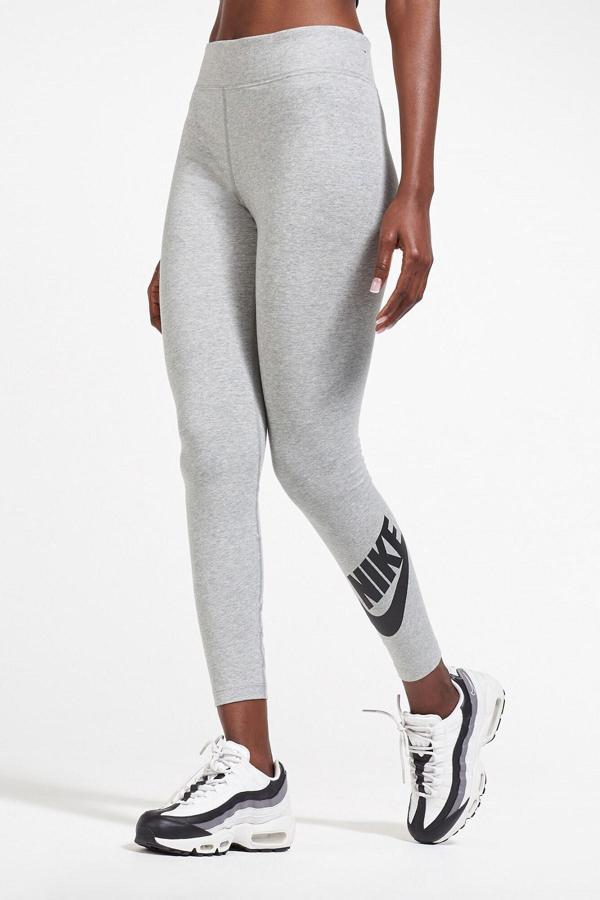 Nike Sportswear Club High Rise Leggings Yüksek Belli Pamuklu Gri Tayt - Image 1