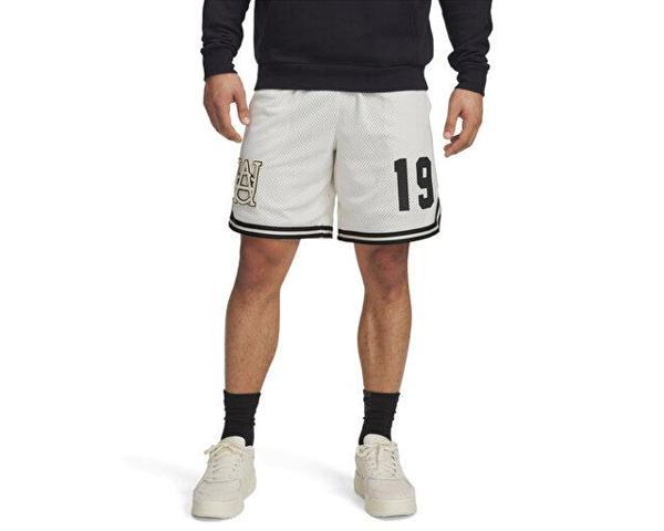 Under Armour Courtside Hoops Short Erkek Basketbol Şortu 1390120-279Beyaz - Image 1