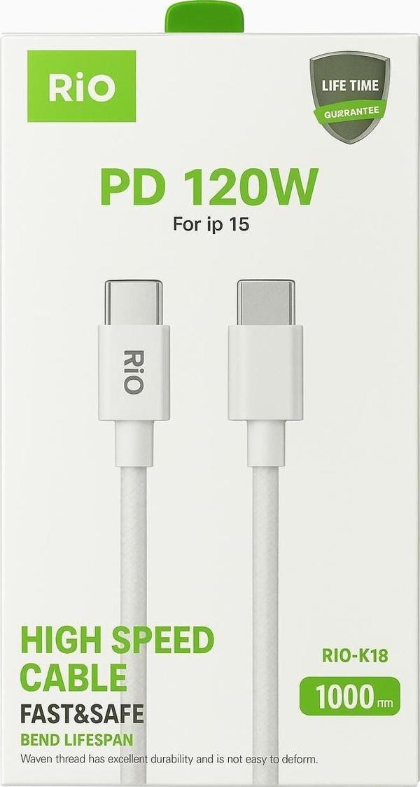Rio Tech 120W Type-C to Type-C Kablo-X18 - Image 1