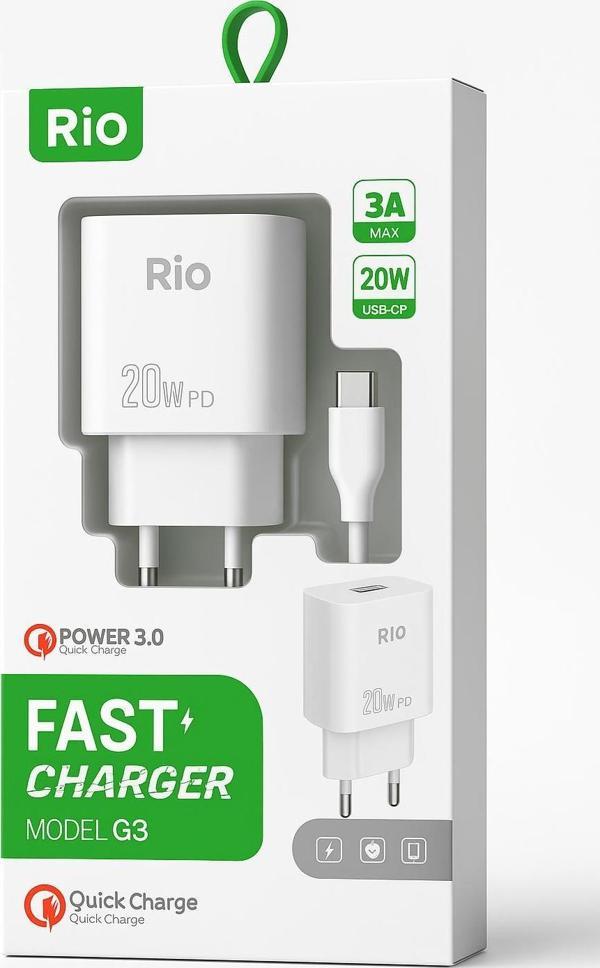 Rio Tech 20W Hızlı Şarj Type-C 3.0-G3 - Image 1