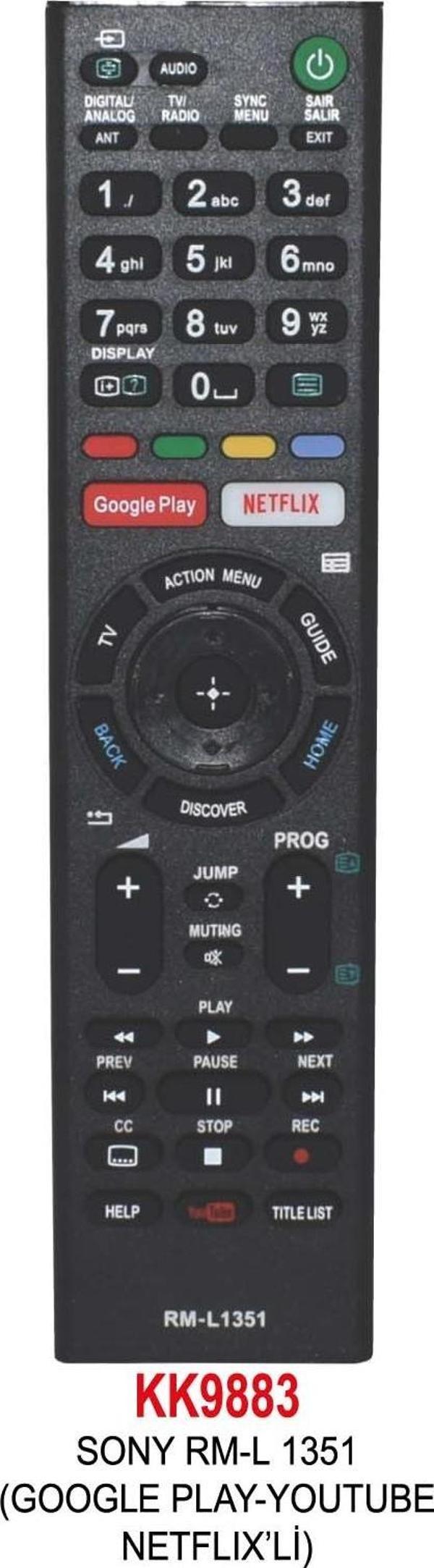 SONY RM-L 1351 (GOOGLE PLAY – YOUTUBE – NETFLIX’Lİ) KUMANDA - Image 1