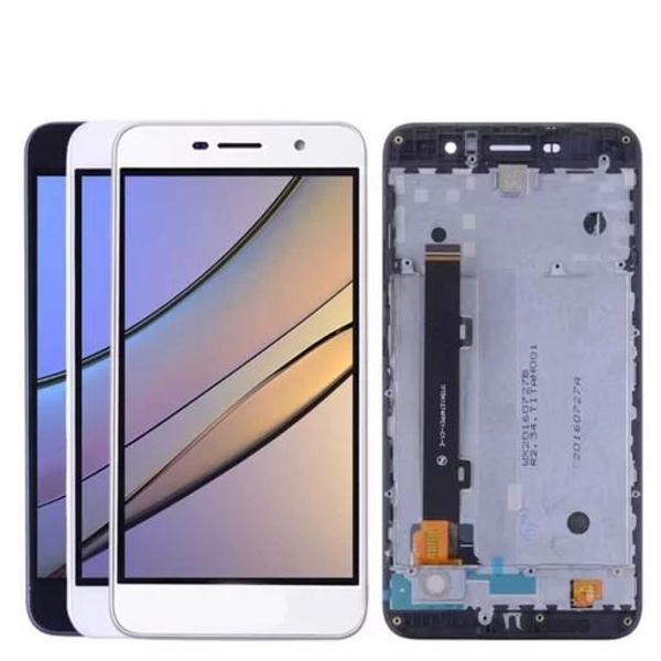 Huawei Uyumlu Y6 Pro Lcd Ekran Dokunmatik Siyah Çıtalı - Image 1