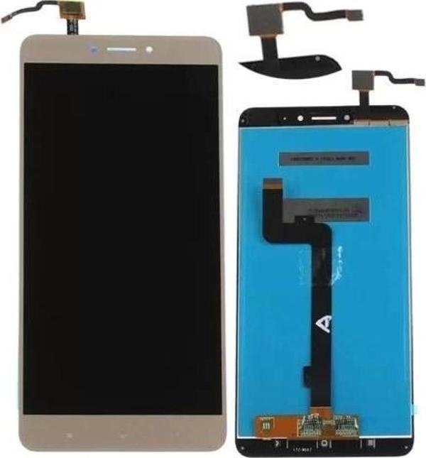 Xiaomi Uyumlu Mi Max 2 Lcd Ekran Dokunmatik Gold Çıtasız - Image 1