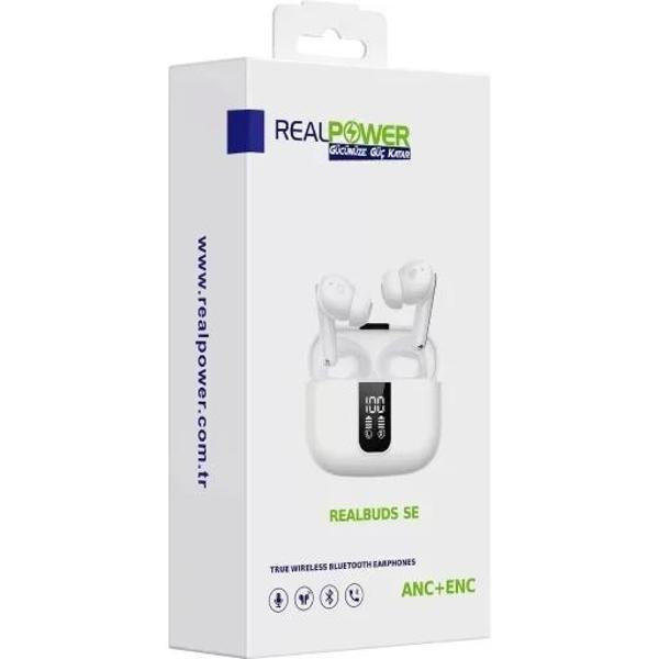 Realpower Realbuds Se Anc + Enc Gürültü Önleyici Gerçek Kablosuz Tws Beyaz Bluetooth Kulaklık Rp-Rbs - Image 1