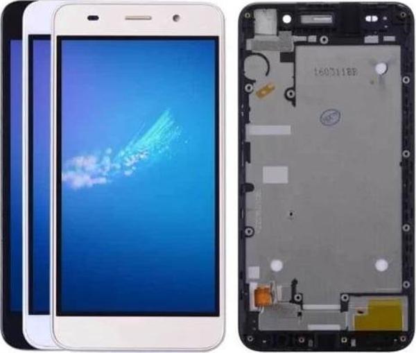 Huawei Uyumlu Y6 Lcd Ekran Dokunmatik Siyah Çıtalı - Image 1